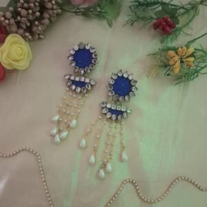 Fancy Blue Tassel Earring