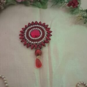 Red Matching Saree Pin