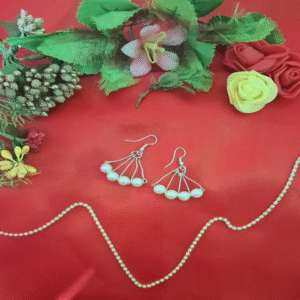 Drop Earrings with White Pearl