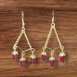 Earrings with Purple Beats
