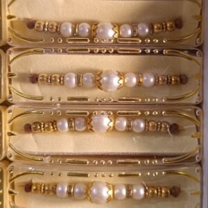 Set Of 6 Beautiful White Pearl Rakhi