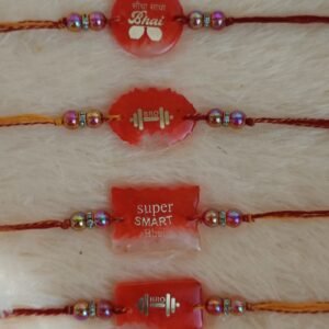 Beautiful Resin Rakhi With Roli Chawal