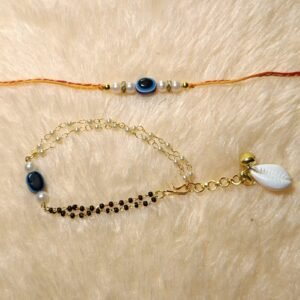 Beautiful Evil Eye Couple Rakhi With Roli Chawal