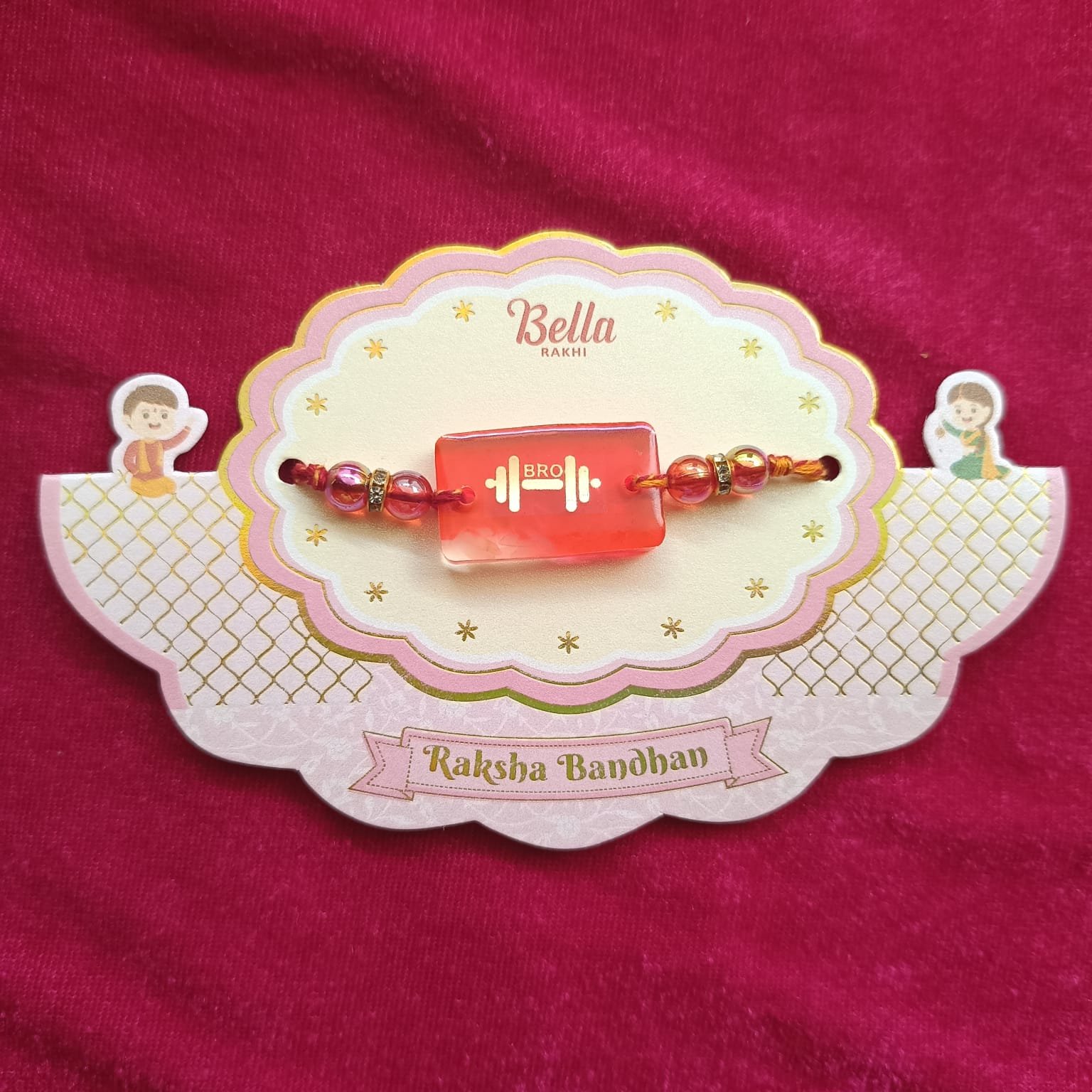 Beautiful Resin Rakhi With Roli Chawal