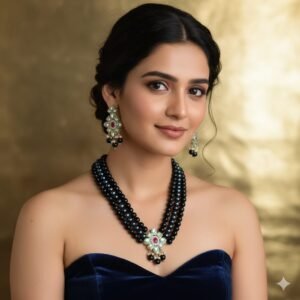 Black Beads Necklace